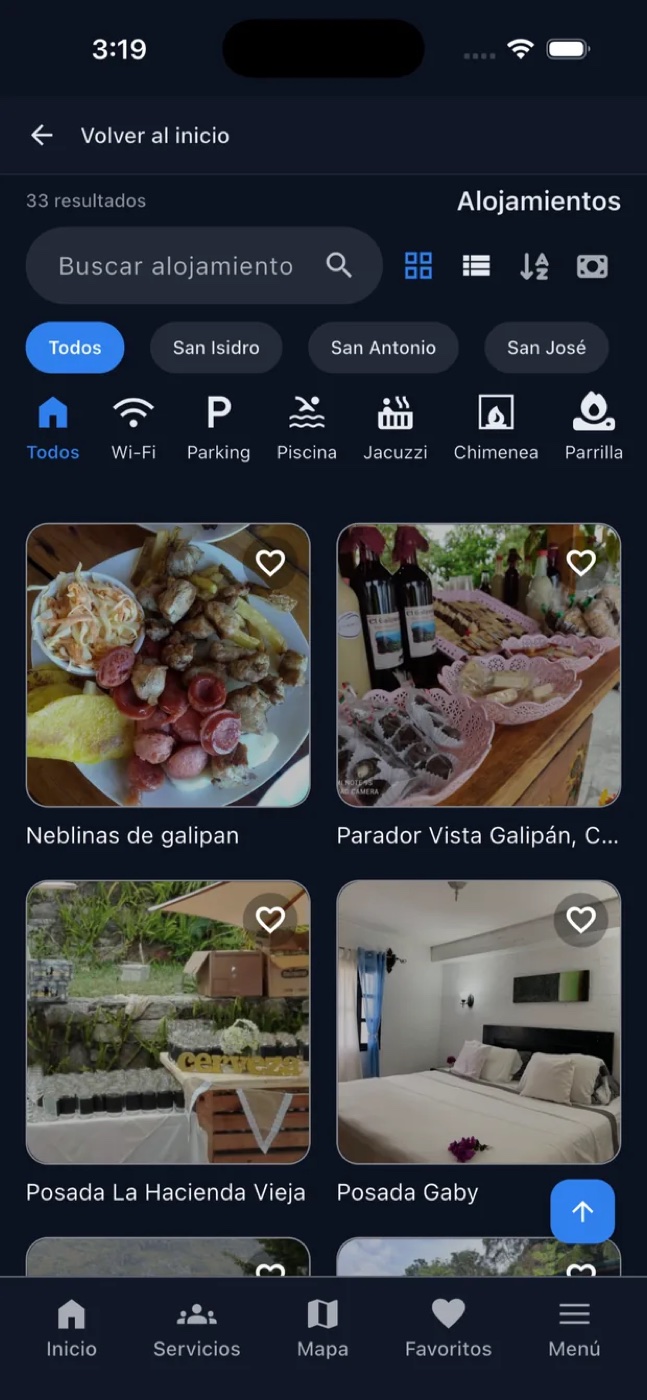 Capturas de Galipán APP